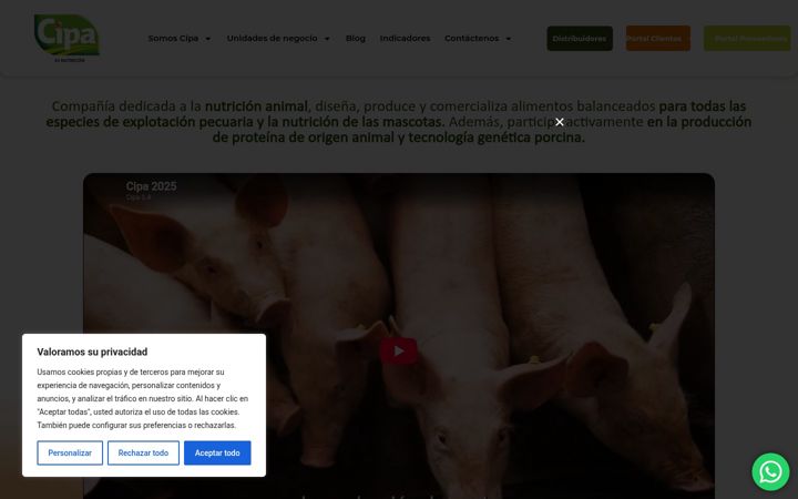 Capture d'écran de cipa.com.co