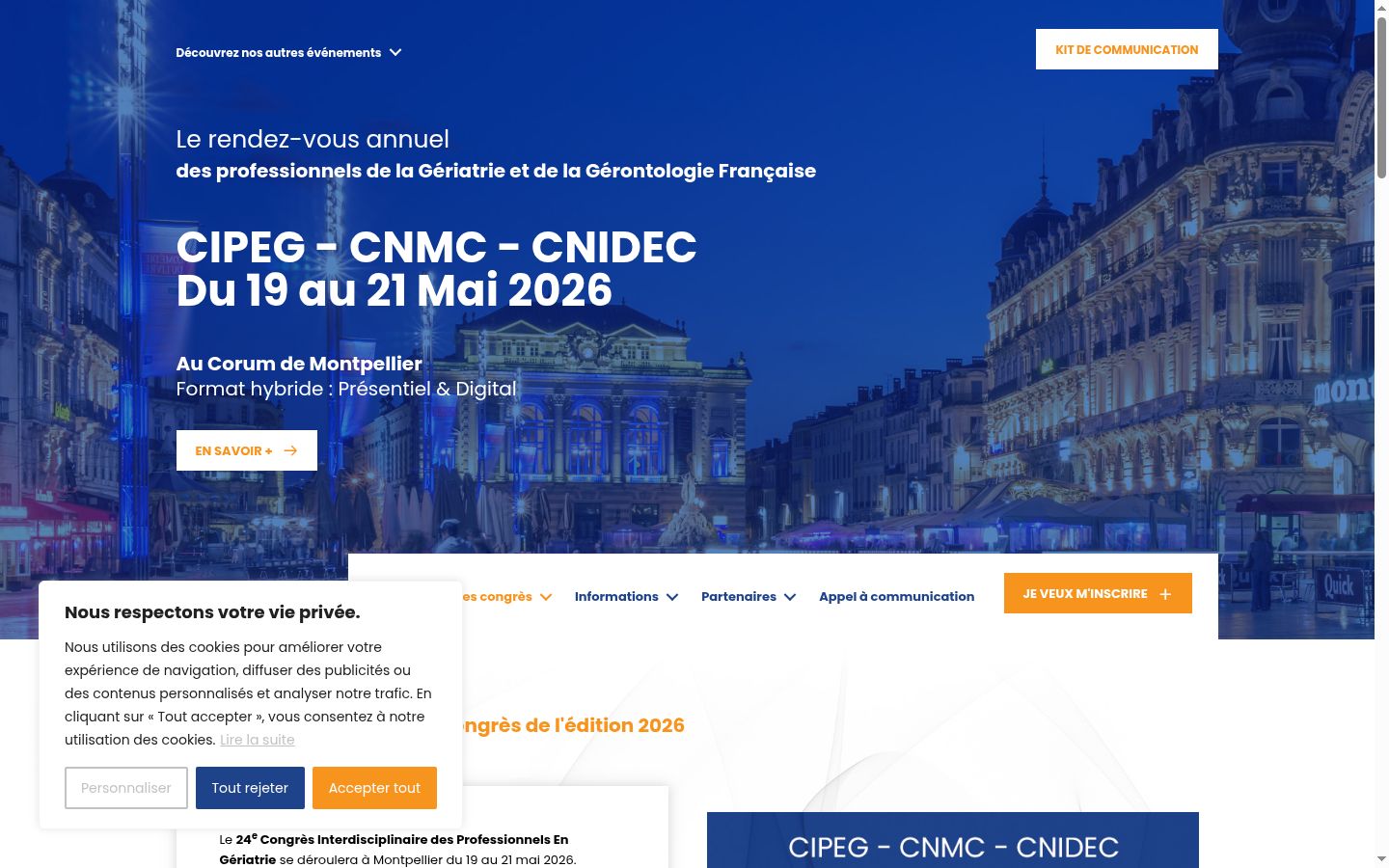 Screenshot del banner di consenso mostrato prima di qualsiasi interazione