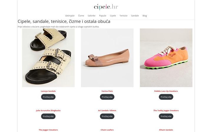 Screenshot van cipele.hr