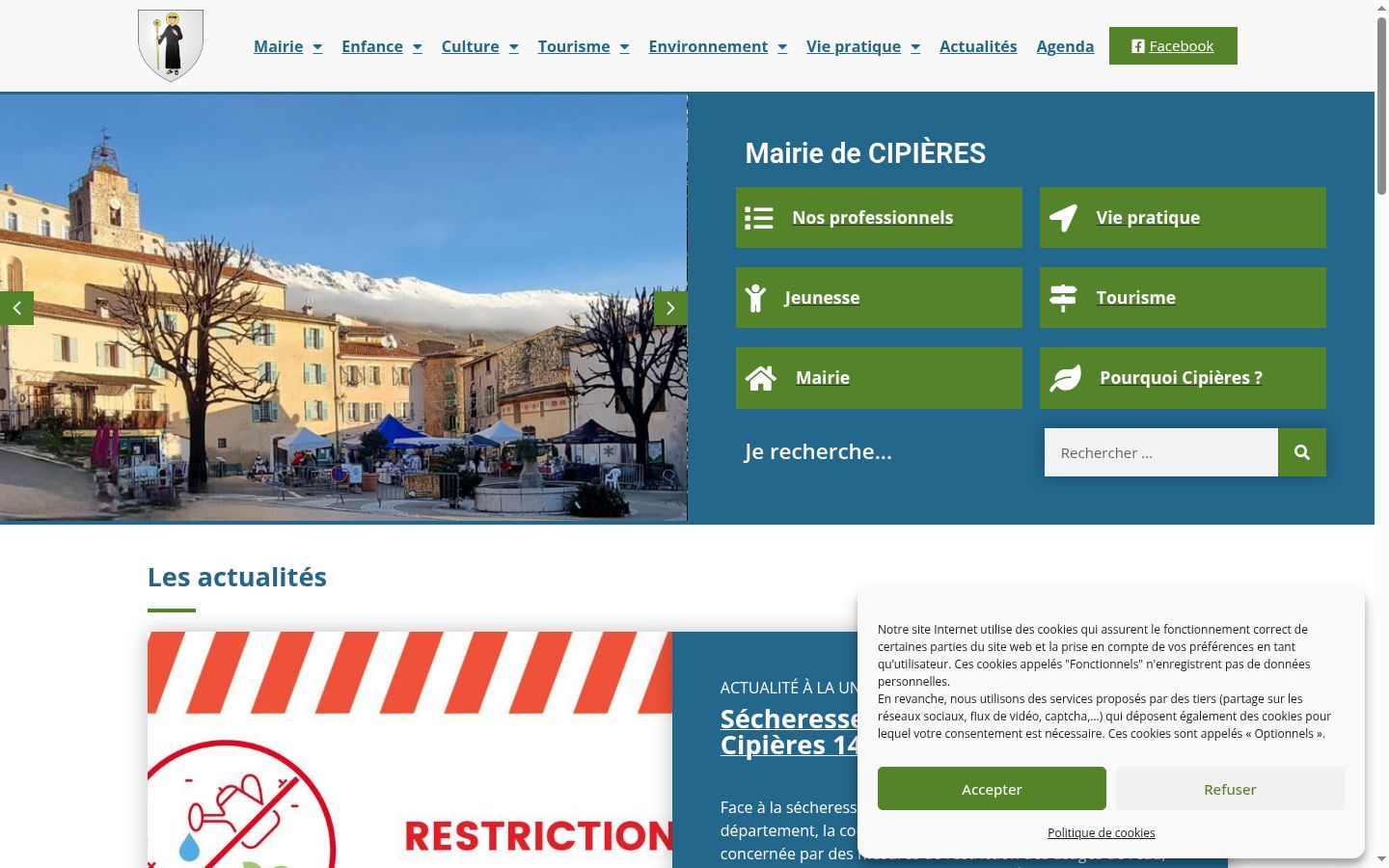 Screenshot del banner di consenso mostrato prima di qualsiasi interazione
