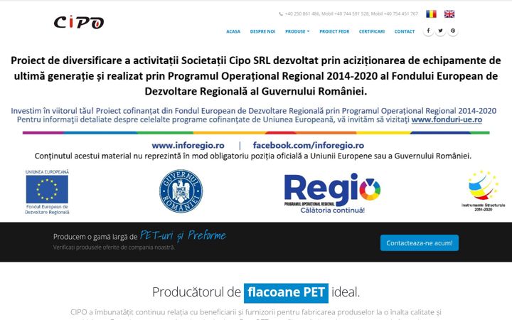 Screenshot di cipo.ro
