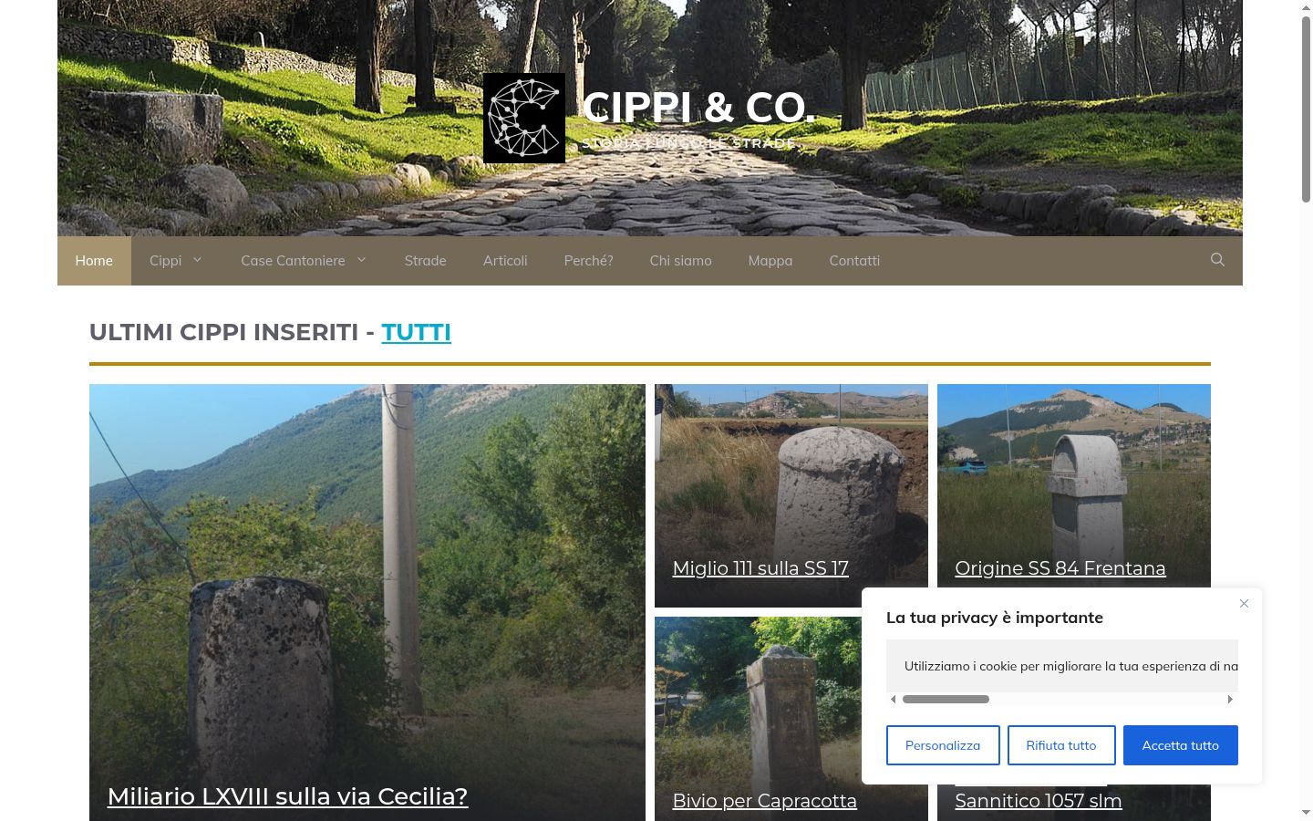 Screenshot del banner di consenso mostrato prima di qualsiasi interazione