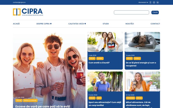 Screenshot di cipra.ro