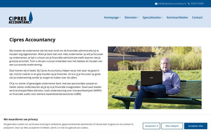 Ekraanipilt saidist cipresaccountancy.nl
