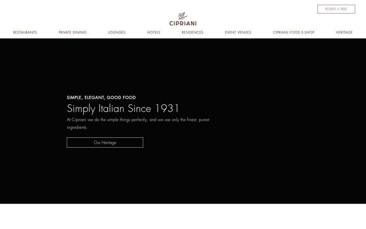 Screenshot of cipriani.com