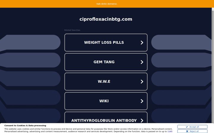 Screenshot of ciprofloxacinbtg.com