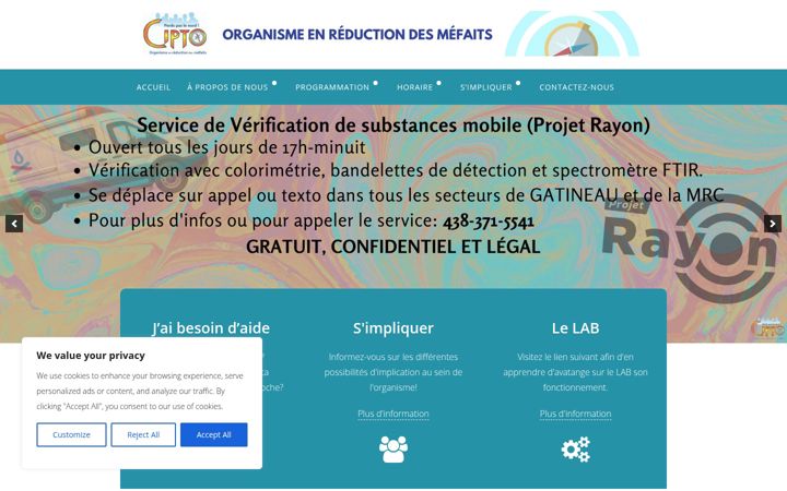 Screenshot του cipto.qc.ca