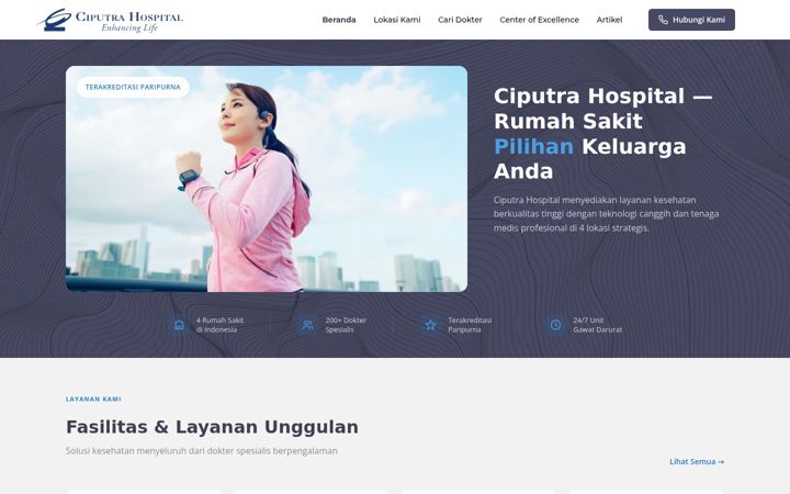 Screenshot of ciputrahospital.com