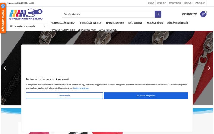 Екранна снимка на cipzarnagyker.hu