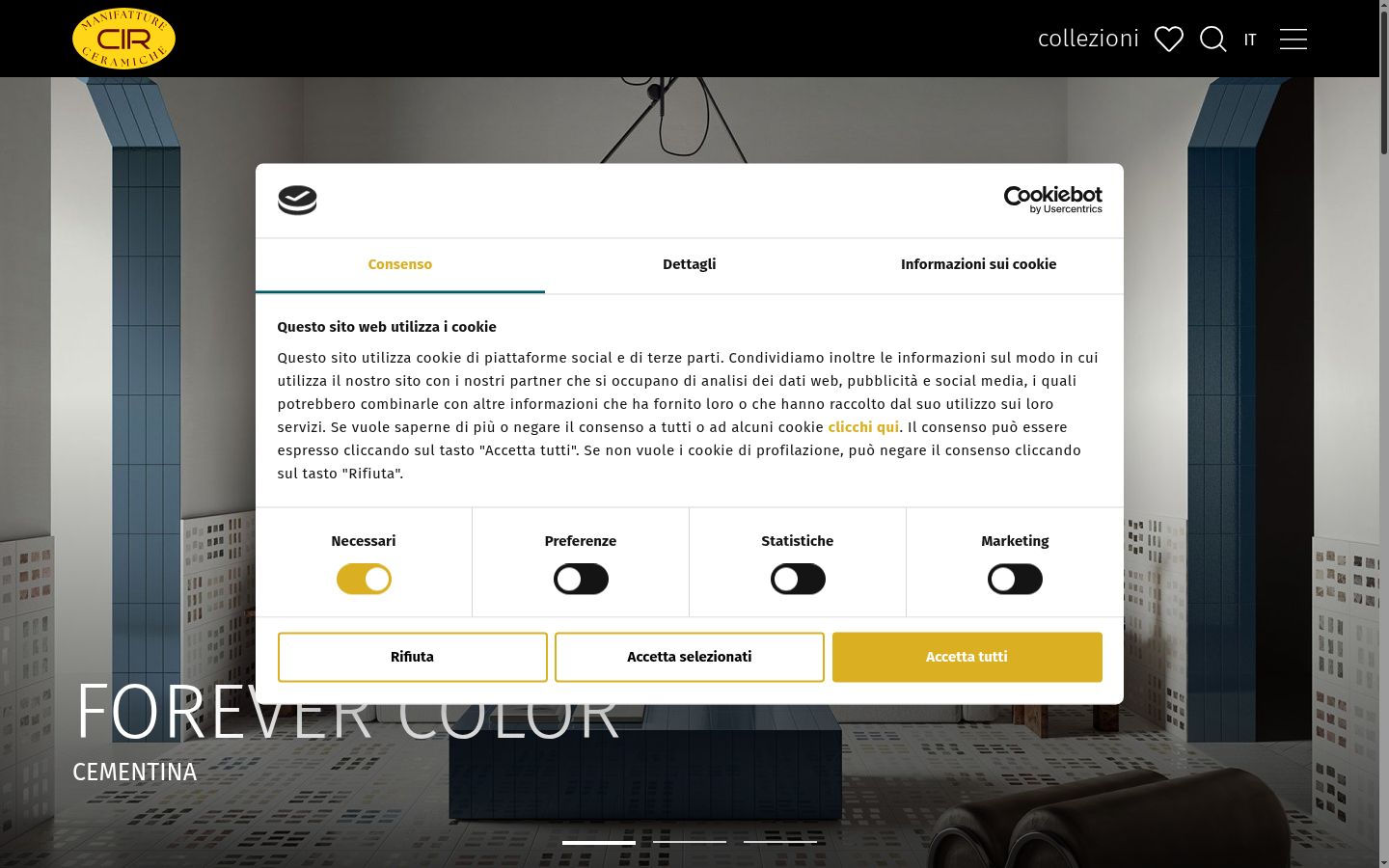 Screenshot des Einwilligungsbanners vor jeglicher Interaktion
