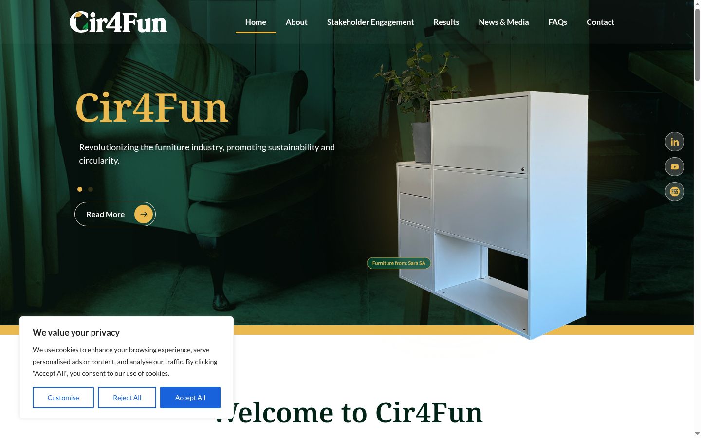 Screenshot tal-banner tal-kunsens muri qabel kwalunkwe interazzjoni