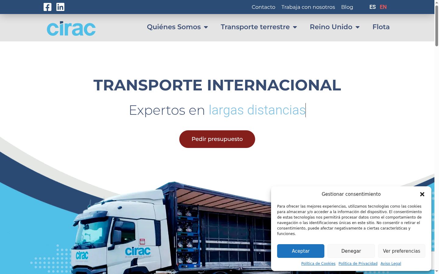 Screenshot del banner di consenso mostrato prima di qualsiasi interazione