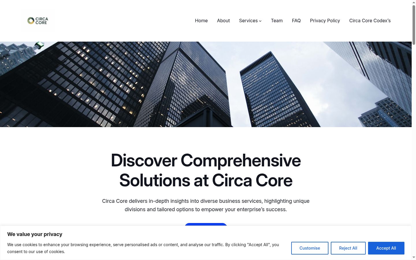 Screenshot of the consent banner shown before any interaction