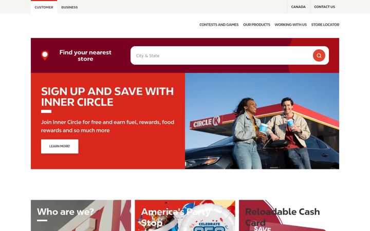 Captură de ecran a circlek.com