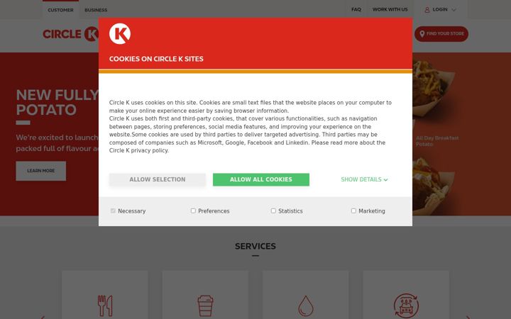 Capture d'écran de circlek.ie