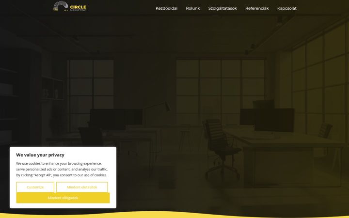Екранна снимка на circlemarketing.hu