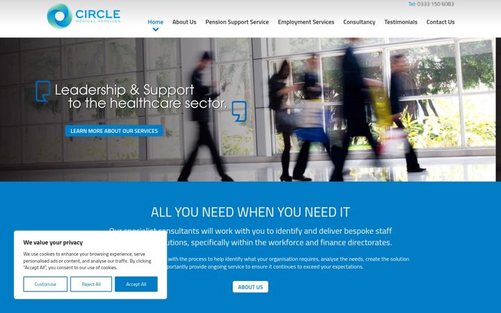 Screenshot of circlemedicalservices.co.uk