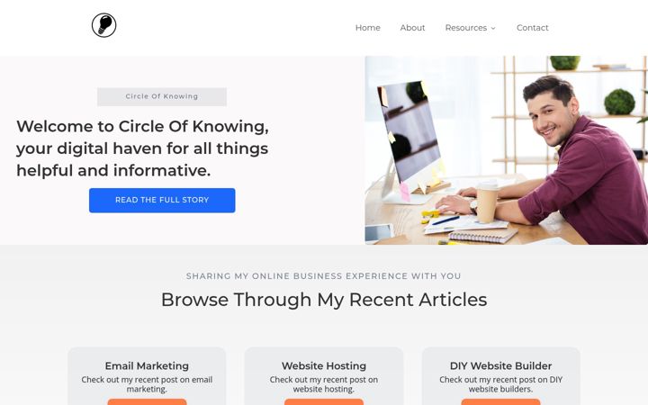 Screenshot of circleofknowing.com
