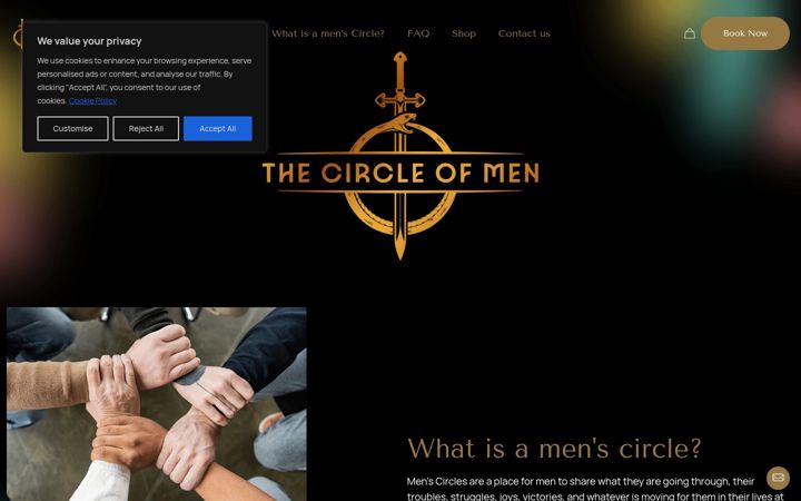Ekrano kopija circleofmen.co.uk