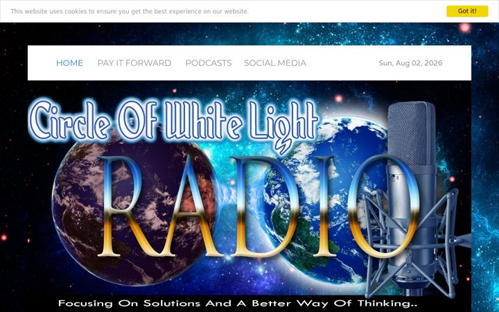 Screenshot of circleofwhitelightradio.com