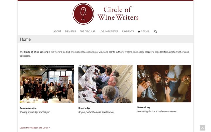 Skjermbilde av circleofwinewriters.org
