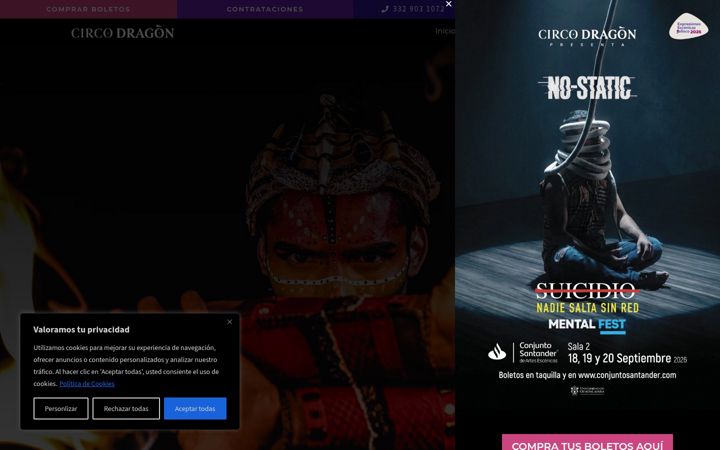 Screenshot of circodragon.com
