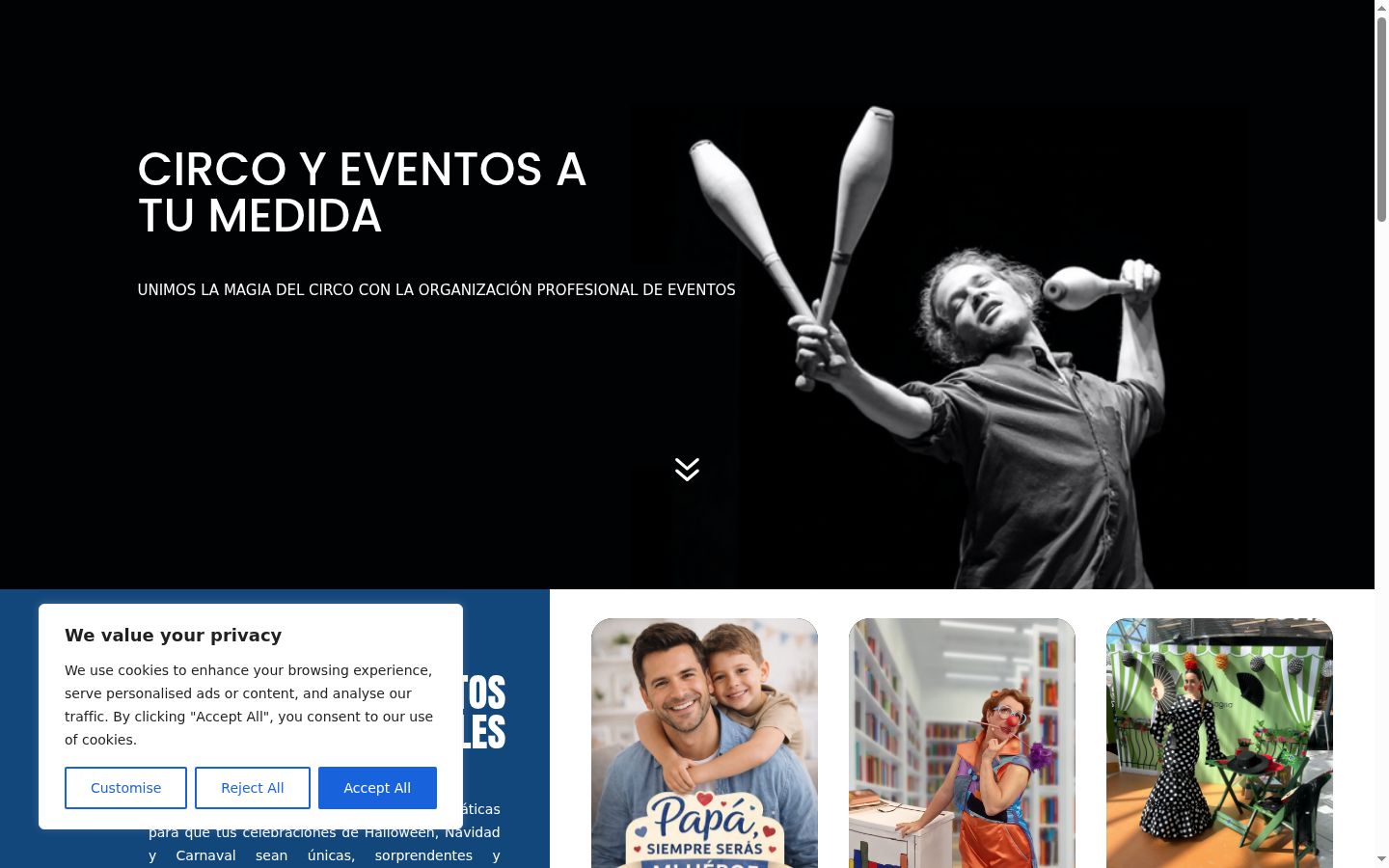 Screenshot del banner di consenso mostrato prima di qualsiasi interazione