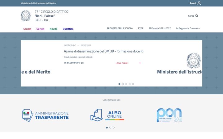 Screenshot ta' circolo27bari.edu.it