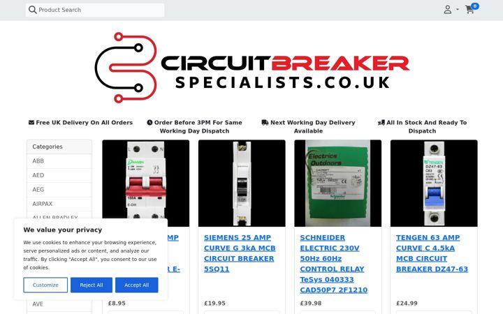 Screenshot of circuitbreakers.co.uk