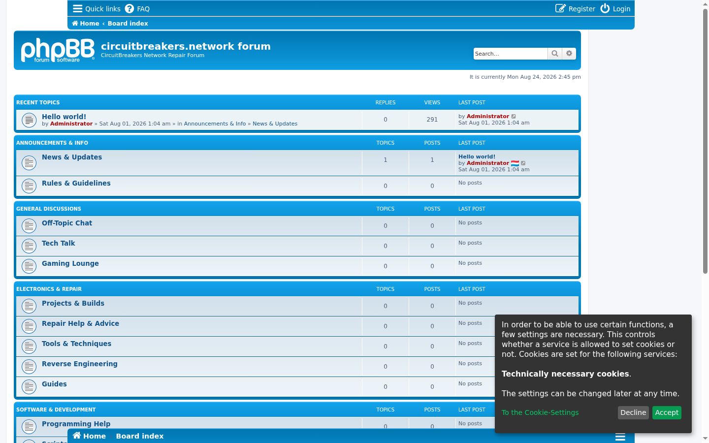 Screenshot of the consent banner shown before any interaction