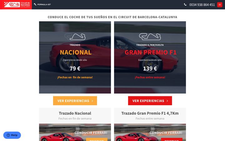 Screenshot of circuitcatexperience.com