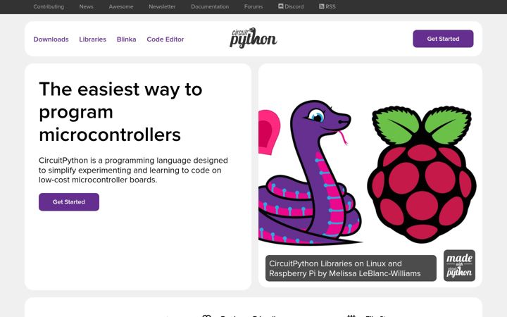 Screenshot of circuitpython.org