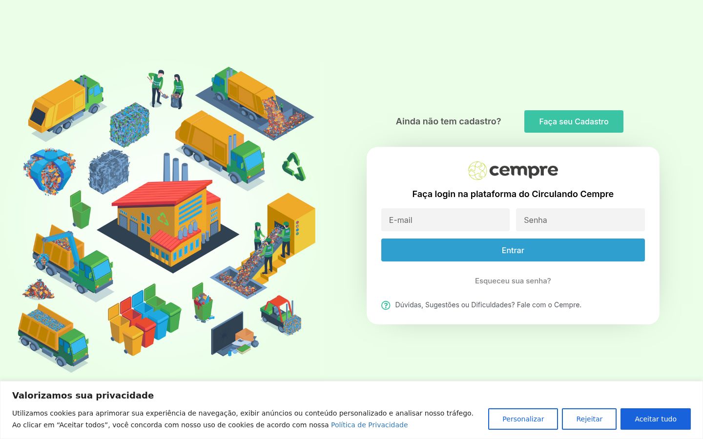 Capture d'écran de la bannière de consentement affichée avant toute interaction