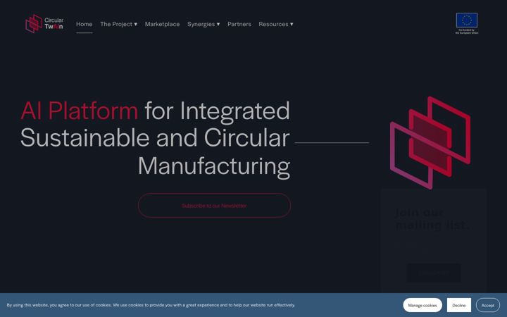 Screenshot ta' circular-twain-project.eu