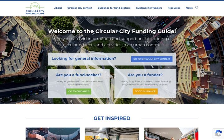 Snímek obrazovky circularcityfundingguide.eu
