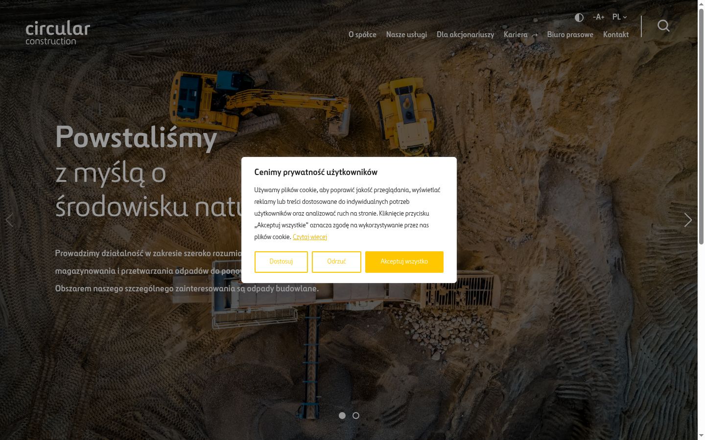 Képernyőkép a bármilyen interakció előtt megjelenő hozzájárulási bannerről