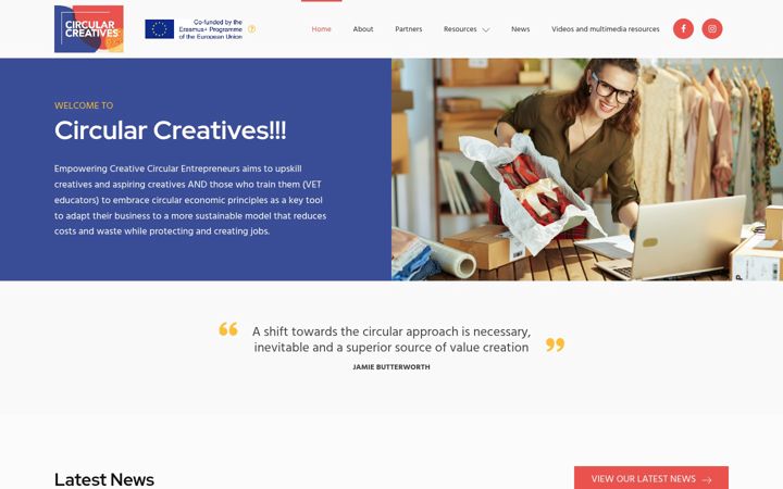 Snímek obrazovky circularcreatives.eu