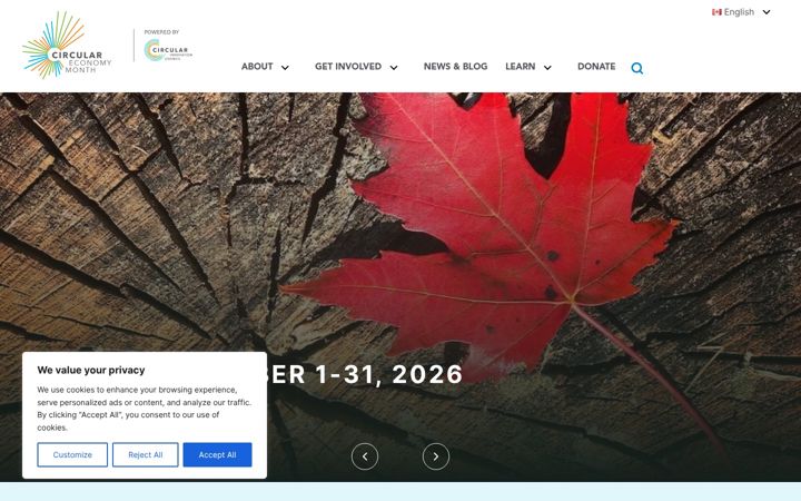 Screenshot του circulareconomymonth.ca