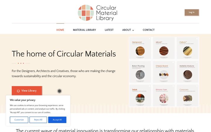 Screenshot του circularmateriallibrary.org