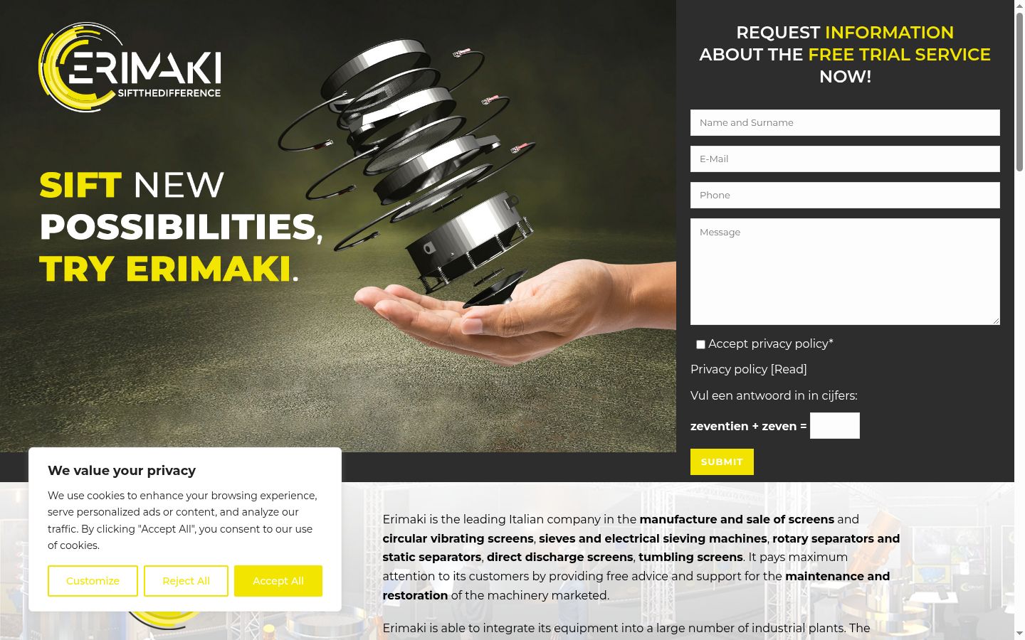 Screenshot of the consent banner shown before any interaction