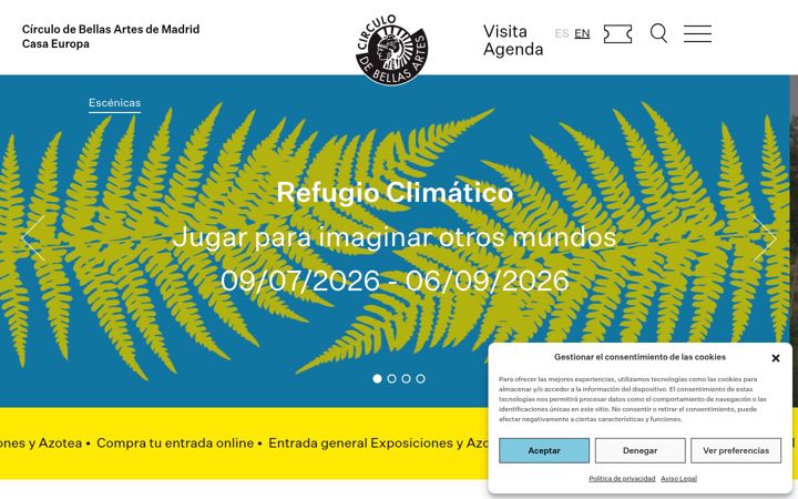 Screenshot of circulobellasartes.com