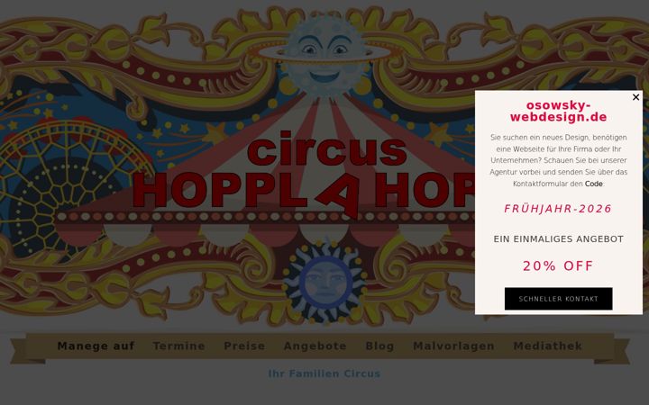 Screenshot of circus-hopplahopp.com