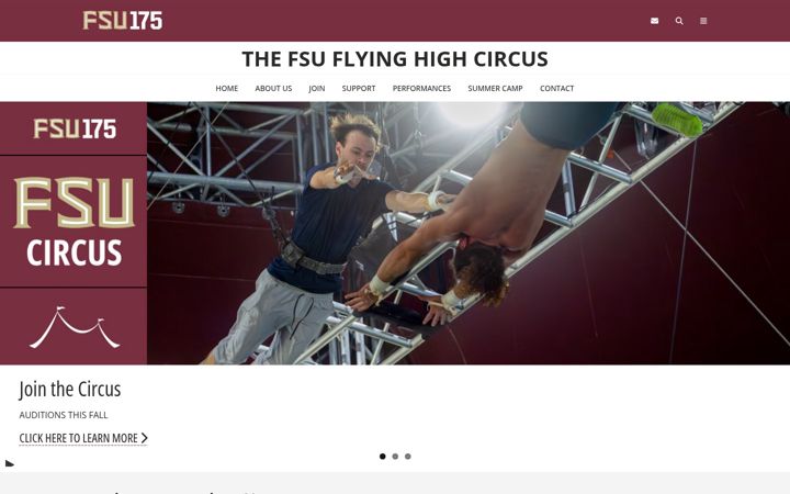 Screenshot von circus.fsu.edu