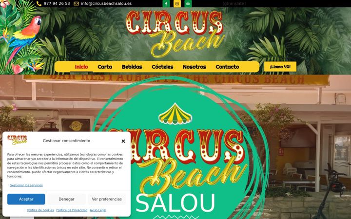 Captura de pantalla de circusbeachsalou.es