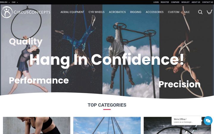 Screenshot of circusconcepts.com