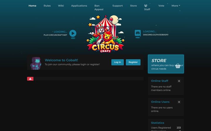 Ekrano kopija circuscraft.net