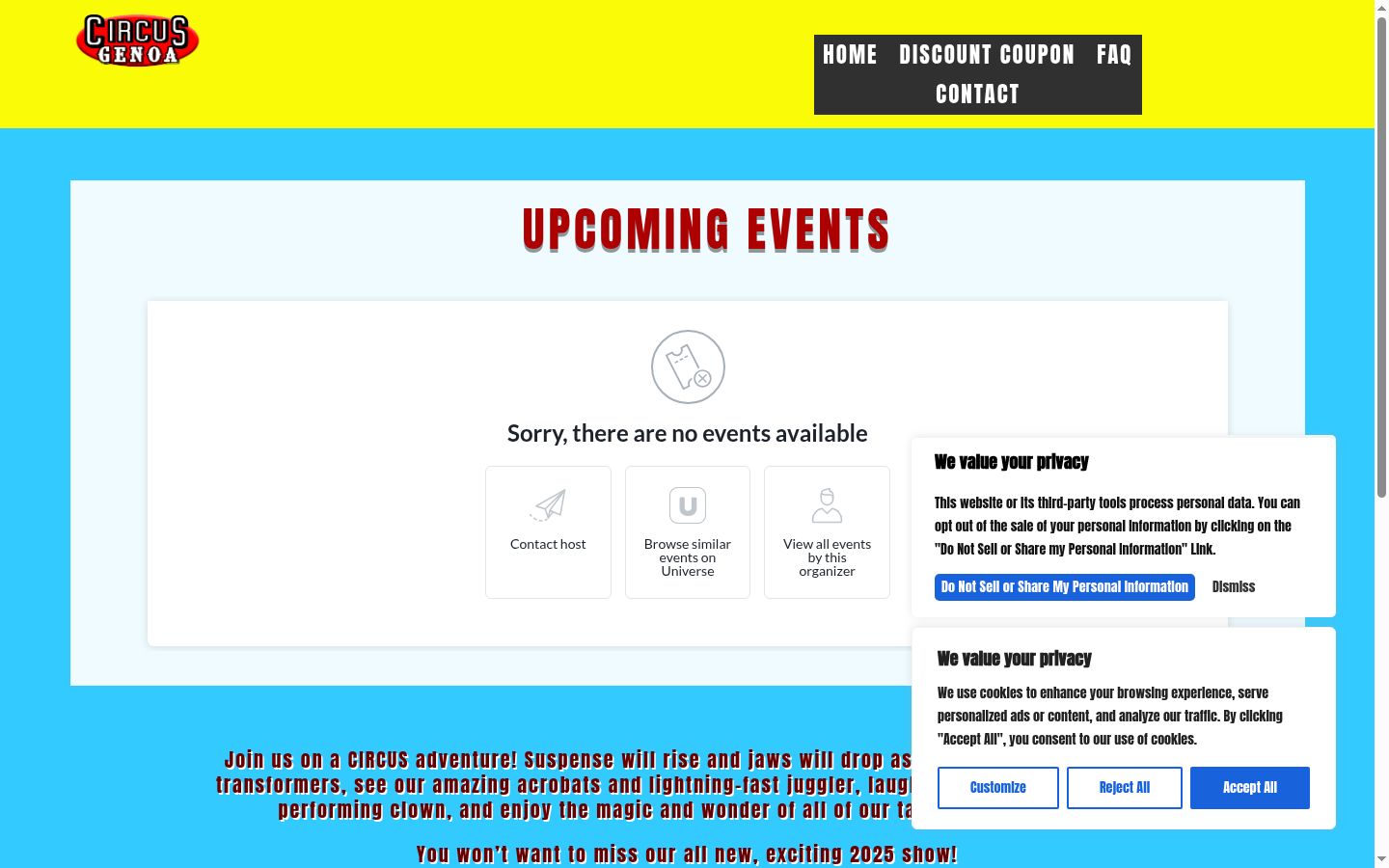 Screenshot tal-banner tal-kunsens muri qabel kwalunkwe interazzjoni