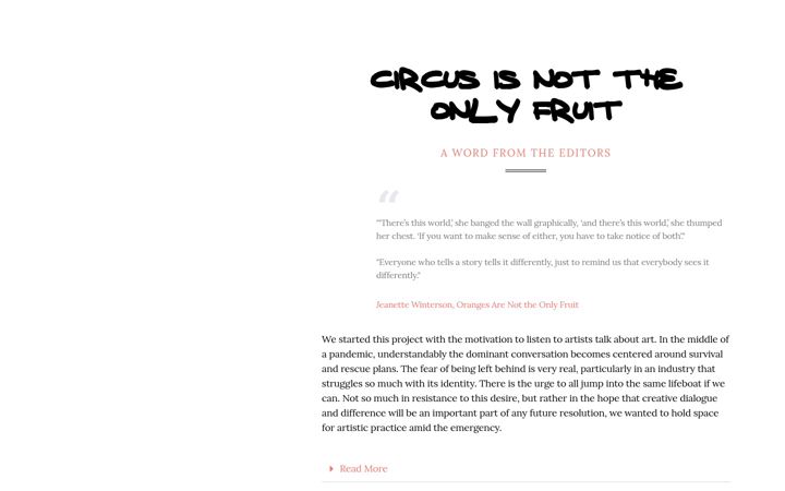 Screenshot του circusisnottheonlyfruit.org