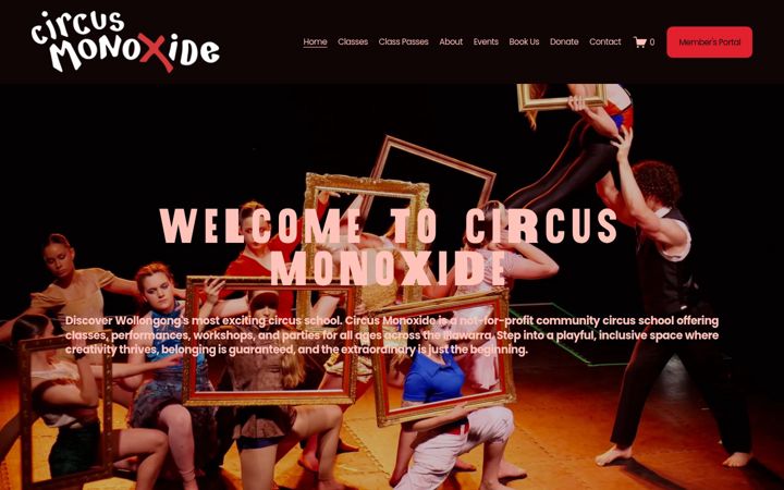 Ekraanipilt saidist circusmonoxide.com.au