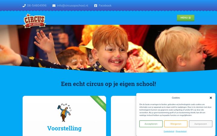 Екранна снимка на circusopschool.nl